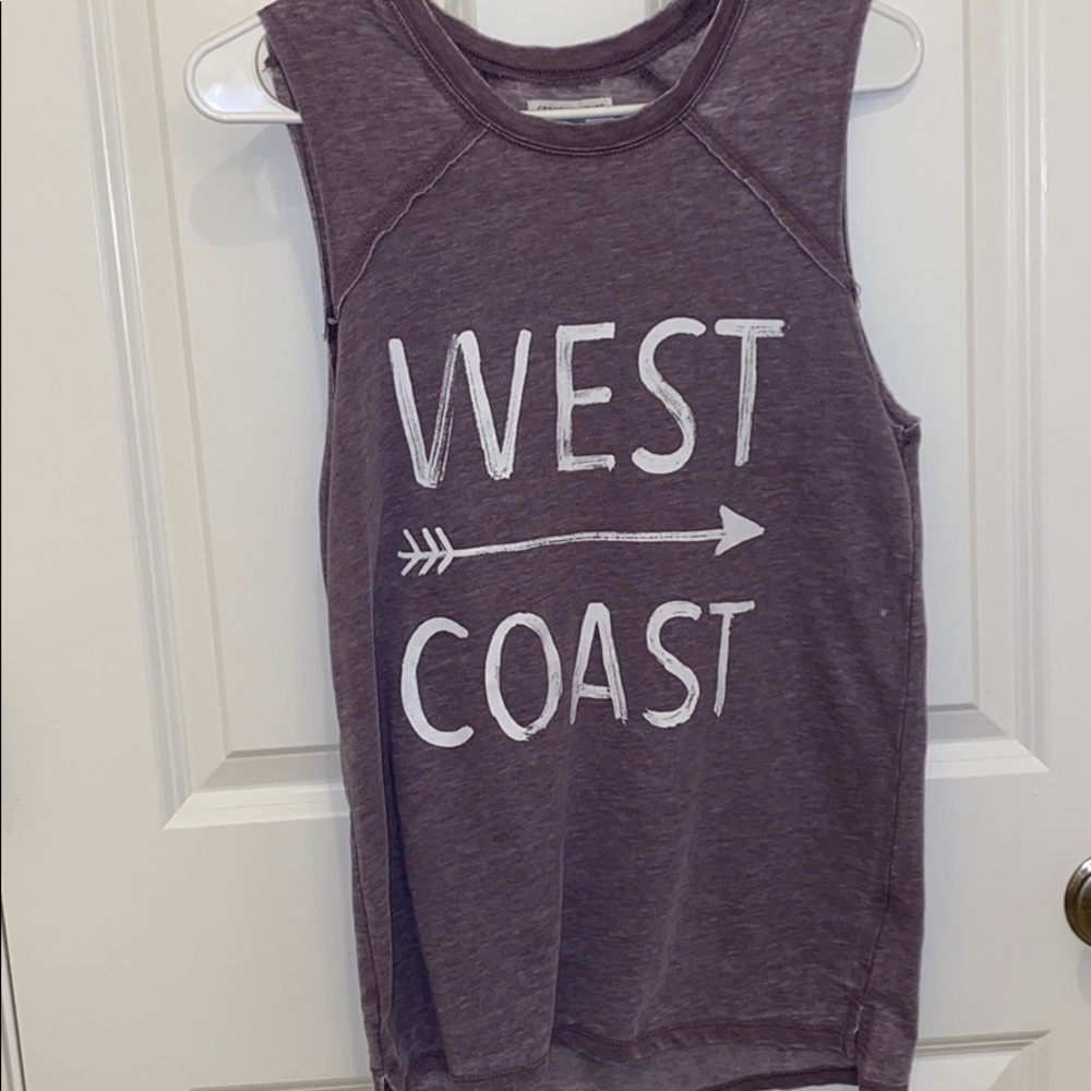 Purple tank top.